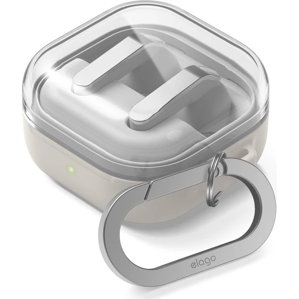 ELAGO Duo Clear púzdro Samsung Galaxy Buds4/Buds4 Pro béžové - Puzdra - Hlavný obrázok