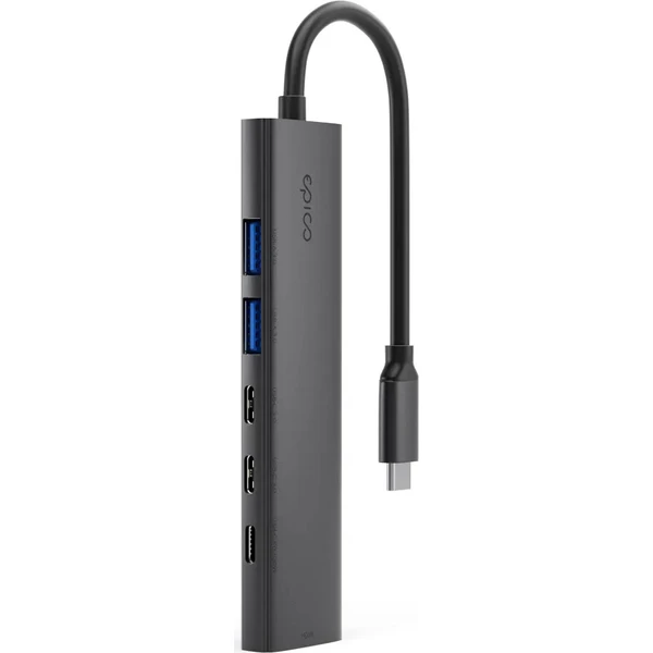 Epico UltraHub 6in1 Slim Alu USB-C Hub EH20 | 100W USB-C PD, 2× USB-A, 3× USB-C, HDMI | vesmírne čie - USB huby - Obrázok d_56999ae472c04581b778045a4abc7188