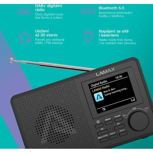 LAMAX RadioVox1 DAB rádio čierne - Rádiomagnetofóny - Obrázok d_577327f685d64a6d9c3998f41bca4bac