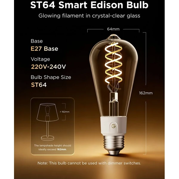 Govee Smart žiarovka ST64 RGBWW 5W-40W 500lm E27 Long Life, Matter (2ks) - Žiarovky - Obrázok d_57d0e20d46f24b89b107acf6381d639d