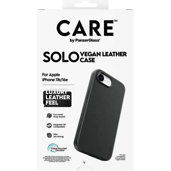 PanzerGlass® CARE SOLO MagSafe kryt z vegánskej kože iPhone 17e/16e čierny - Puzdra - Obrázok d_57db06dc81894639b35dcfdff8c11fd4