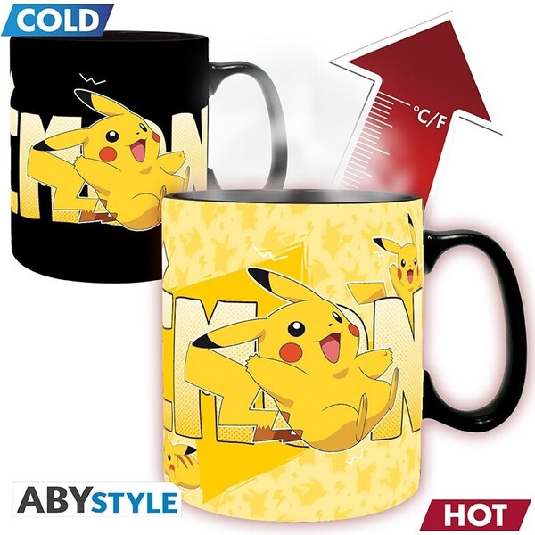 Hrnček s meniacim sa motívom Abysse Corp Pokémon - Pikachu 460 ml