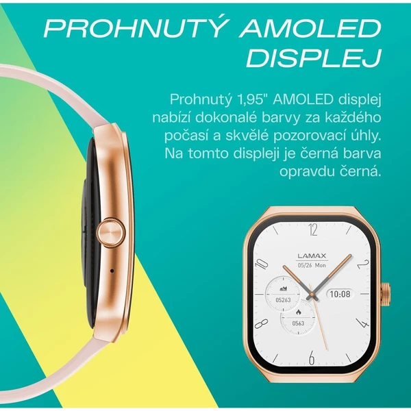 LAMAX Flow AMOLED chytré hodinky zlatoružové - Inteligentné hodinky - Obrázok d_596923e846f340b892b612fd023d6045