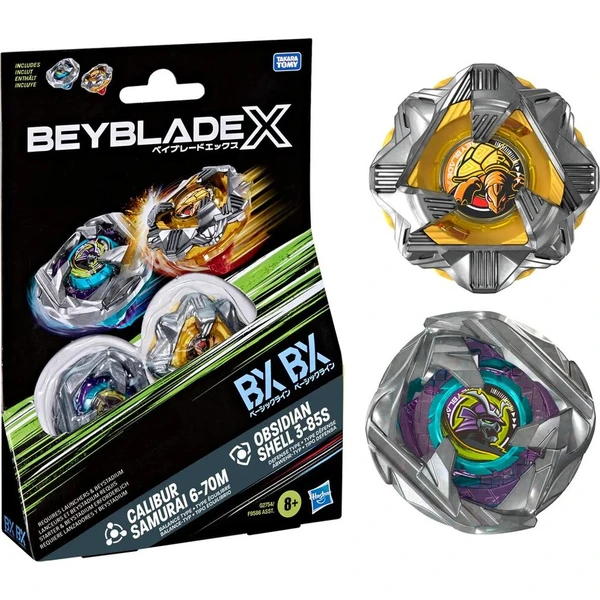 Beyblade X Calibur Samurai 6-70M BX & Obsidian Shell 3-85S BX Dual Pack Set - Hračky - Hlavný obrázok