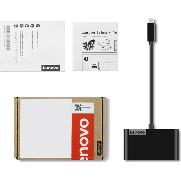 Lenovo Select 4v1 USB-C Hub čierny - USB huby - Obrázok d_5afe99fce3d04e70829163a6e987669c