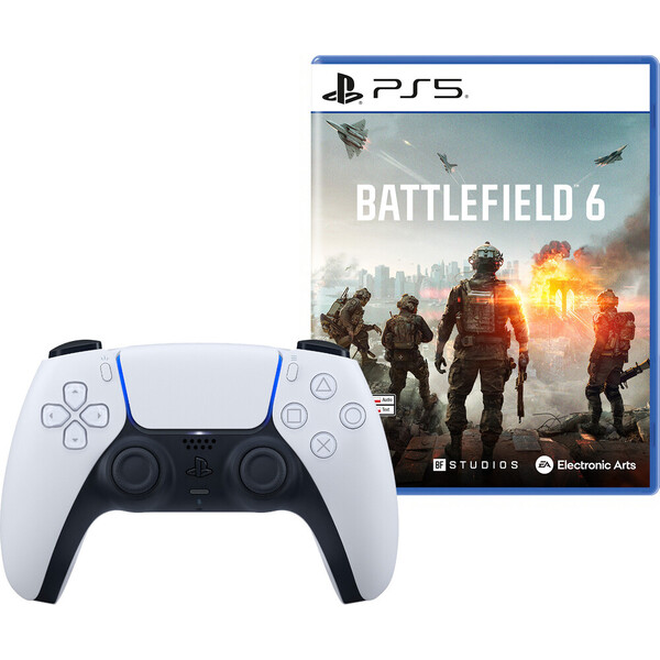 DualSense Bezdrôtový ovládač biely + Battlefield 6 (PS5)