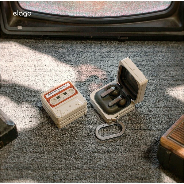 ELAGO Retro Kazetové puzdro Samsung GalaxyBuds4/Buds4 Pro béžové - Puzdra - Obrázok d_60e2909dcc054dbf85e1f50991b70faa