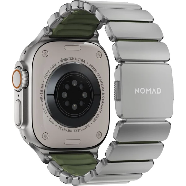 Nomad Stratos Band FKM remienok Apple Watch 45/46/49mm Natural Titanium Forest Green - Remienky - Obrázok d_616dcb471cdf4403a12a20a196306a51