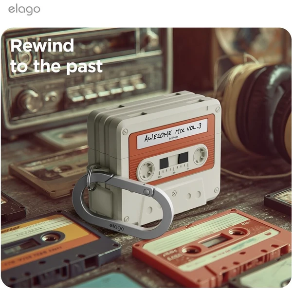 ELAGO Cassette TAPE puzdro AirPods Pro 3 béžové - Puzdra - Obrázok d_62b66c65f4644032abce5ff3d4f972ab