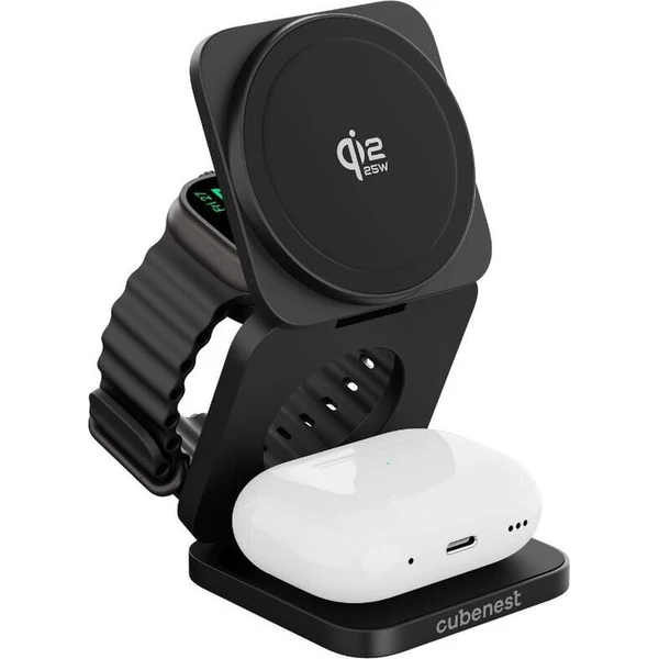 Cubenest SQ312 Ultra Qi2.2 (MagSafe) 3v1 nabíjačka (35W) čierna - Nabíjačky - Obrázok d_6432102aab5a41acb4db60e8cd603843