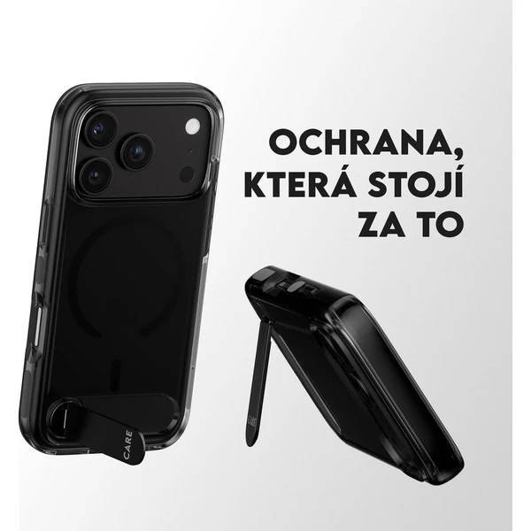 PanzerGlass CARE KickStand MagSafe kryt Apple iPhone 18 Pro/17 Pro Smokey kouřový/černý - Puzdra - Obrázok d_64b2643cae754745b7d2782db2c9836d