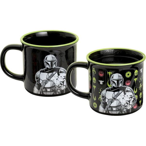 E-shop Hrnček Mandalorian and Grogu 350 ml (meniteľný motív)