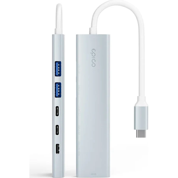 Epico UltraHub 6in1 Slim Alu USB-C Hub EH20 | 100W USB-C PD, 2× USB-A, 3× USB-C, HDMI | blankytne mo - USB huby - Obrázok d_66edd41ab2184433bb443ad796480823