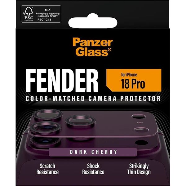 PanzerGlass FENDER hliníková ochrana fotoaparátu iPhone 18 Pro Dark Cherry - Ochranné fólie a sklo - Obrázok d_684121466b7d4a9e853500704ed1b09e