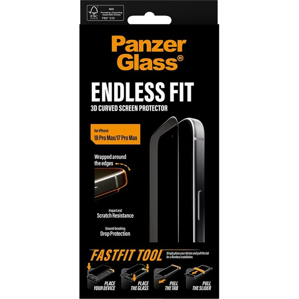 PanzerGlass 3D Endless sklo Apple iPhone 18 Pro Max/17 Pro Max s bezprašným instalačním rámečkem - Ochranné fólie a sklo - Obrázok d_6a422c8b034d4f458b293df5b0d3c608