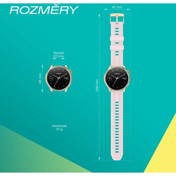 LAMAX Prism AMOLED inteligentné hodinky zlatoružové - Inteligentné hodinky - Obrázok d_6b04e08e128a4dfcbd56f792a1ccca7d