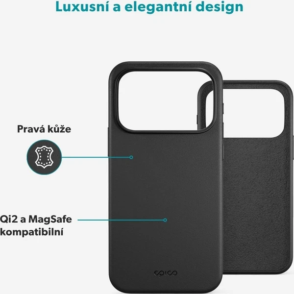 Epico Leather Pro Mag+ MagSafe/Qi2 kožený kryt iPhone 17 Pro/18 Pro černý - Puzdra - Obrázok d_6b563e04446f4aa3b6d95ede3b08f810