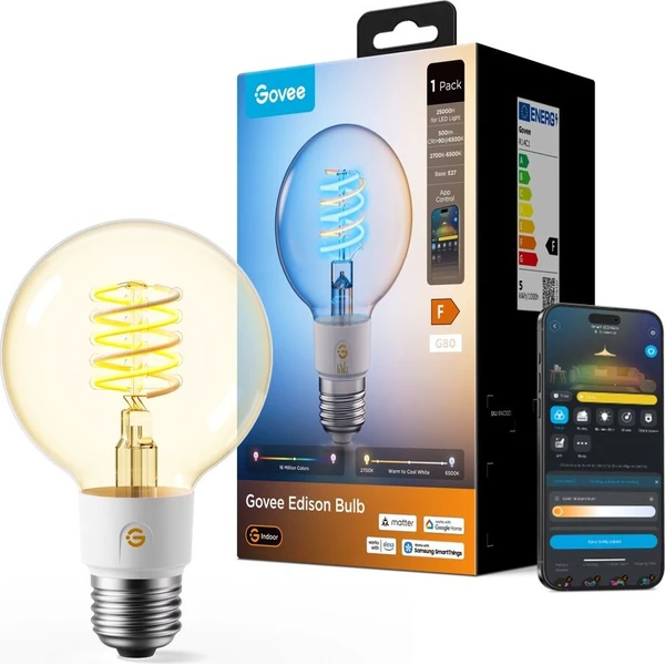 Govee Smart žiarovka G80 RGBWW 5W-40W 500lm E27 Long Life, Matter - Žiarovky - Hlavný obrázok