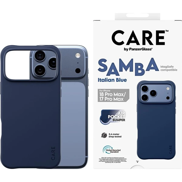 PanzerGlass CARE Samba MagSafe kryt Apple iPhone 18 Pro Max/17 Pro Max Italian Blue modrý - Puzdra - Obrázok d_7088a1269a4847a8be6bb92381c2976b