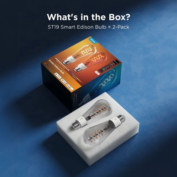 Govee Smart žiarovka ST64 RGBWW 5W-40W 500lm E27 Long Life, Matter (2ks) - Žiarovky - Obrázok d_70ace3cc2dc94b75881379d7d2e3457d