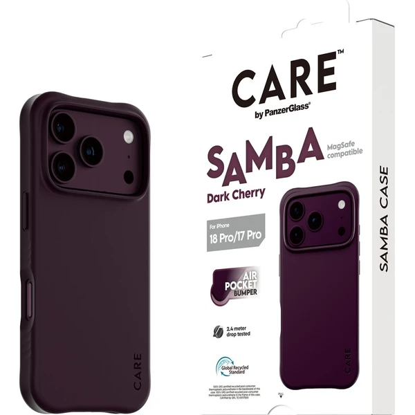 PanzerGlass CARE Samba MagSafe kryt Apple iPhone 18 Pro/17 Pro Dark Cherry fialový - Puzdra - Hlavný obrázok