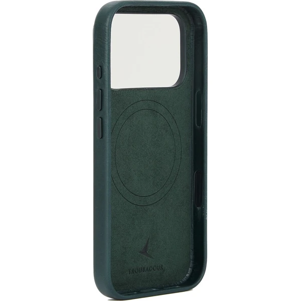 Troubadour Full Leather MagSafe kožený kryt iPhone 17 Pro Max/iPhone 18 Pro Max Obsidian Green - Puzdra - Obrázok d_716b4f3be1f44e73bdeced8bdc3621fa