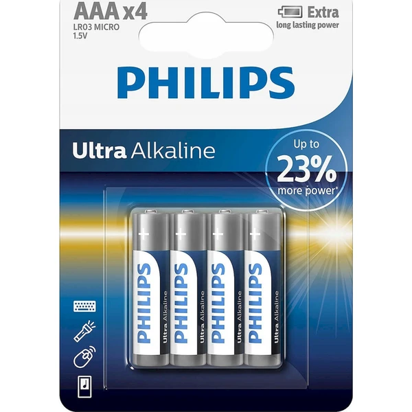 Philips LR03E4B/10 Ultra Alkaline 4x AAA batérie - Batérie - Hlavný obrázok