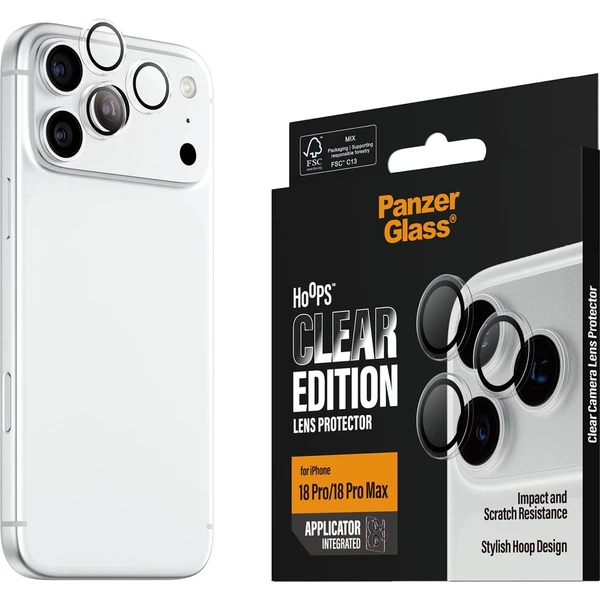 PanzerGlass Hoops ochranné kroužky Apple iPhone 18 Pro/Pro Max čiré - Ochranné fólie a sklo - Hlavný obrázok