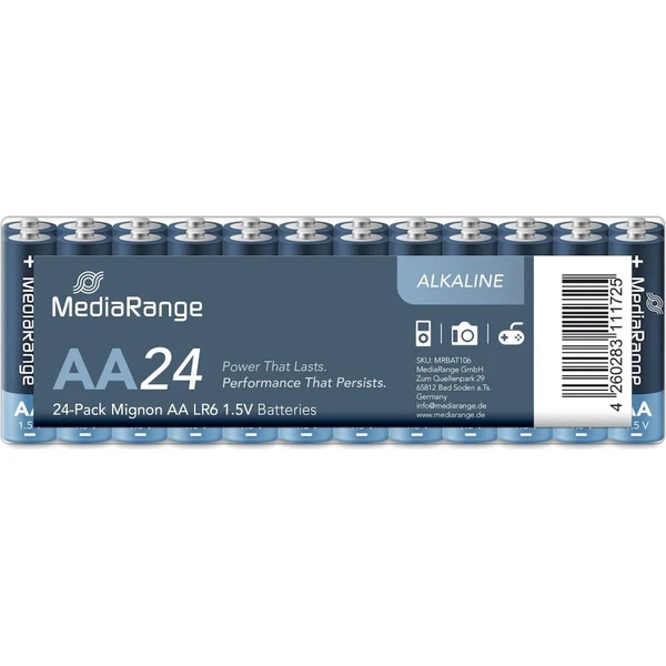 MediaRange Premium alkalické batérie Mignon AA 1,5V 24ks - Batérie - Hlavný obrázok