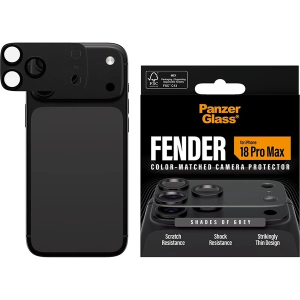 PanzerGlass FENDER hliníková ochrana fotoaparátu iPhone 18 Pro Max Shades of Grey - Ochranné fólie a sklo - Obrázok d_755bd8bf21fc45dbbe2406c13dcda941
