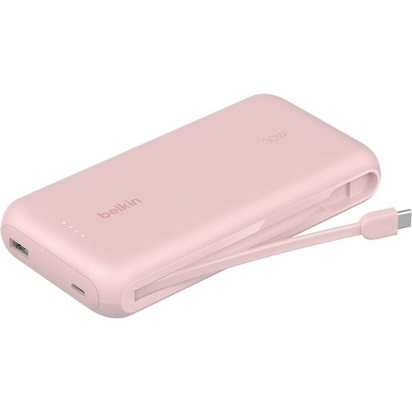 E-shop Belkin BOOST CHARGE™ USB-C PowerBanka s integrovaným USB-C káblom, 20000mAh, PD, 30W ružová