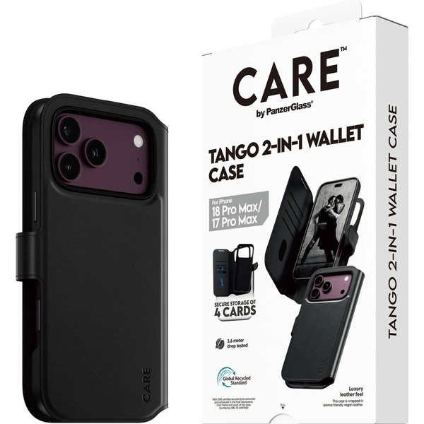 PanzerGlass CARE Tango 2v1 Wallet MagSafe pouzdro Apple iPhone 18 Pro Max/17 Pro Max černé - Puzdra - Hlavný obrázok