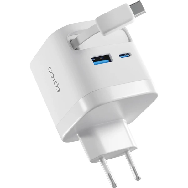 Epico UltraBoost Retractable GaN 65W sieťový adaptér so zabudovaným káblom biely - Nabíjačky - Obrázok d_7af53d61c417490ab03b8ffac6fb79f3