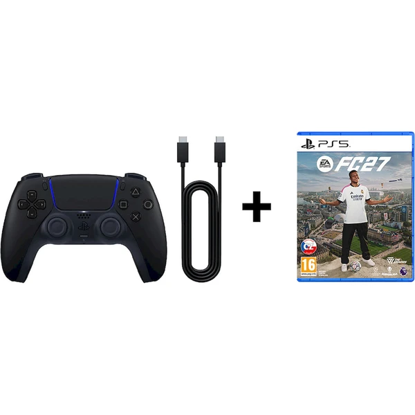 DualSense Wireless Controller Midnight Black + kábel USB pre PC + EA Sports FC 27 - Herné ovládače - Hlavný obrázok