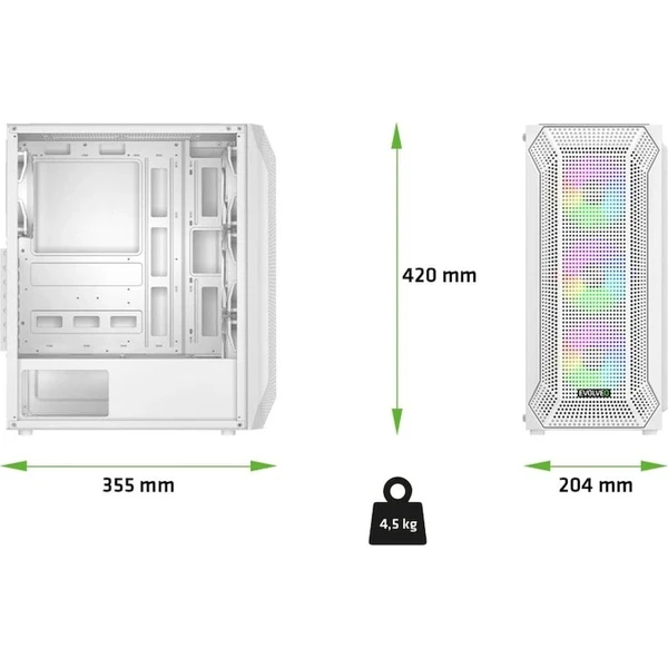 EVOLVEO Xenon 4x ARGB biela - Počítačové skrine - Obrázok d_7fcadd6630d1445e8a9fba854a044fe5