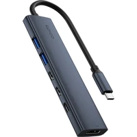 Epico UltraHub 6in1 Slim Alu USB-C Hub EH20 | 100W USB-C PD, 2× USB-A, 3× USB-C, HDMI | tmavočierny - USB huby