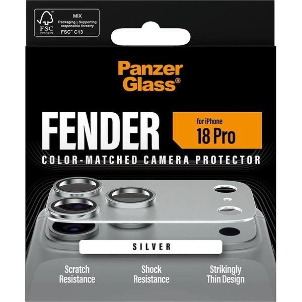 PanzerGlass FENDER hliníková ochrana fotoaparátu iPhone 18 Pro Silver - Ochranné fólie a sklo - Obrázok d_818aac06bb13490bbcfcec8c45b54fcf