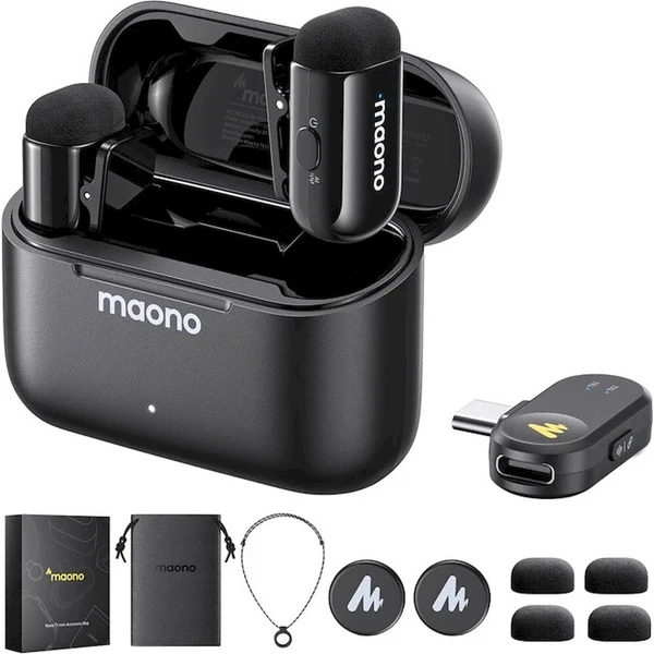 Maono WM622 PC2 bezdrátové klopové mikrofony USB-C - Mikrofóny - Obrázok d_81e122f67bf2412a9097e7d38fb8c493