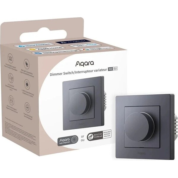 E-shop AQARA stmievací prepínač H2 EU otočný stmívač sivý