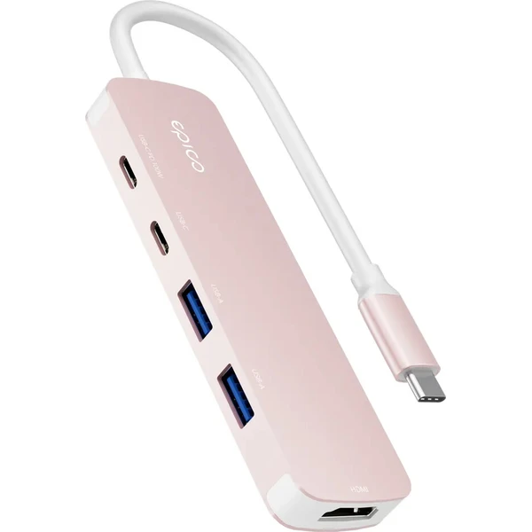 Epico UltraHub 5in1 Slim Alu USB-C Hub EH15 | 100W USB-C PD | 2× USB-A, 2× USB-C, 1× HDMI | Sladené - USB huby - Hlavný obrázok