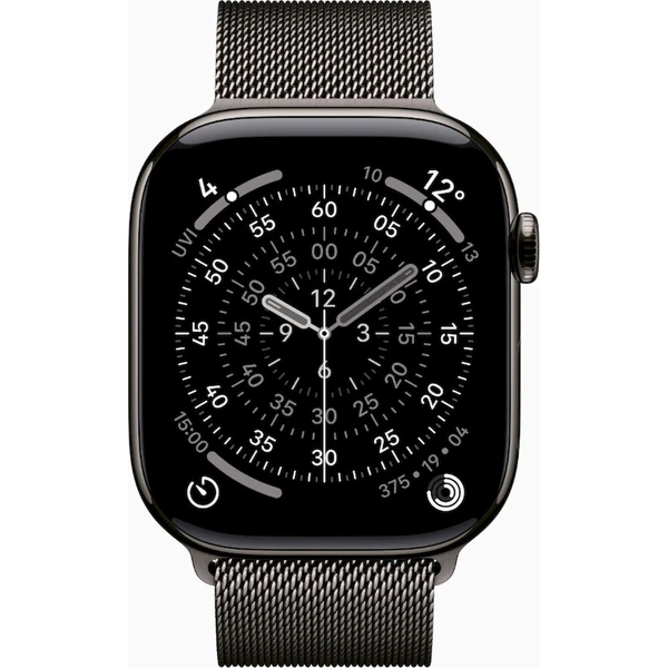 Apple Watch Series 11 Cellular (46mm) Bridlicovo šedý titán s bridlicovo šedým milánskym ťahom M/L - Inteligentné hodinky - Obrázok d_84e0d427da564ea78d0dc173e5e098e2