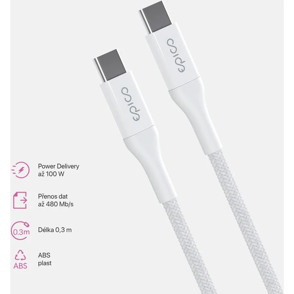 iWant od Epico opletený PD kábel 0,3m USB-C/USB-C biely - Káble a redukcie - Obrázok d_84f5858de5094209bbc86ab5fbd226e2