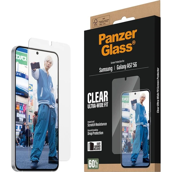 PanzerGlass® Ultra-Wide Fit sklo s inštalačným rámčekom Samsung Galaxy A57 - Ochranné fólie a sklo - Hlavný obrázok