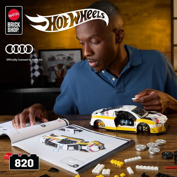 Mattel Brick Shop zostaviteľný model Hot Wheels - 15 Audi R8 LMS (Elite series) - Stavebnica - Obrázok d_85450639ad50463bbb535e99dcd76aca