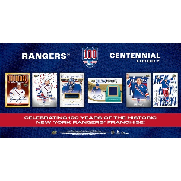 Hokejové karty 2025-26 Upper Deck New York Rangers Centennial Hobby Box - Hokejové karty - Obrázok d_854f25fc183f4d25a40f5afb420319cb