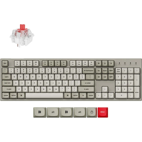 Keychron C2 Pro 8K Keychron Super Red herná klávesnica (US) retro - Klávesnice - Hlavný obrázok