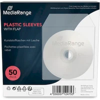 MediaRange obálka plast s klopou transparentná 50ks - Obaly na disky