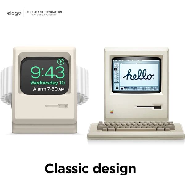 ELAGO WT3 Macintosh stojan pre Apple Watch Ultra čierny - Stojany - Obrázok d_89c29e08fe5a4971b6ad4264d7f4ad0b