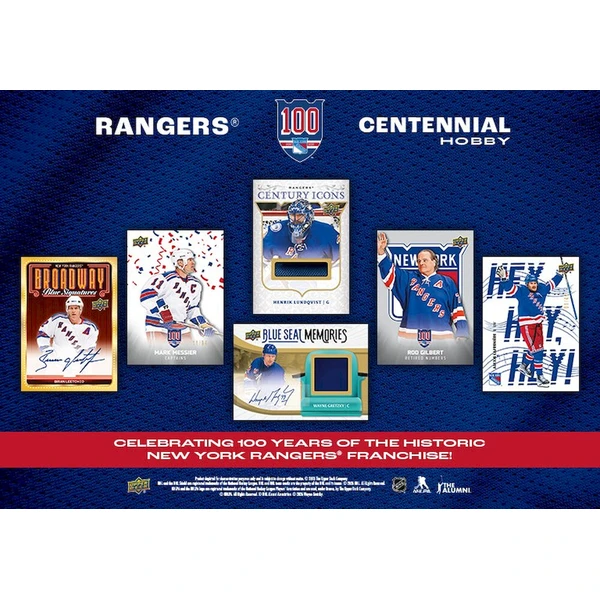 Hokejové karty 2025-26 Upper Deck New York Rangers Centennial Hobby Box - Hokejové karty - Obrázok d_8a52803dd44a4e94913874ad4a5db60a