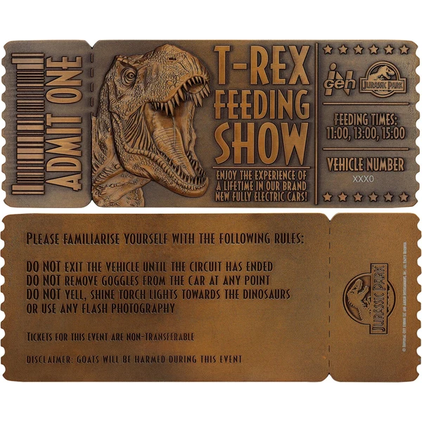 Replika Fanattik vstupenky Jurassic Park - Feeding Show Ticket Limited Edition - Repliky - Obrázok d_8a6088d6afb8451081a5e75df571bcde